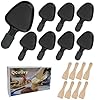 QcuGvy Poelon Raclette 8PCS Poelon Raclette Triangleavec avec Revêtement anti-adhésif avec Poignée Isolée et 8 Pelle, Pour Omelette au Fromage Fondu