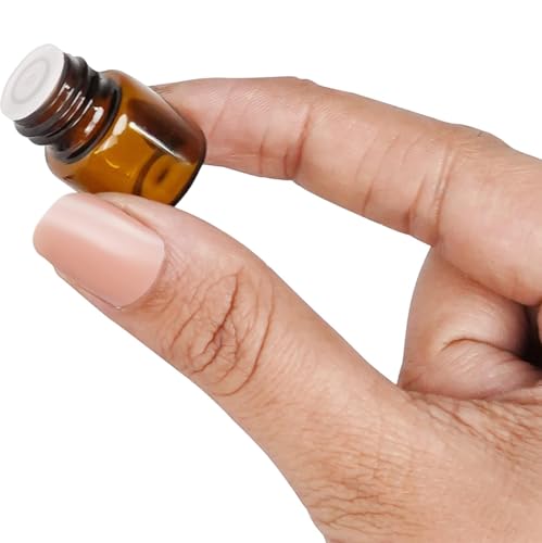 YOYEAH 25 Stücke 2ml Braune Leere Glasflaschen für Ätherische Öle mit Tropfer, Mini Glasflasche zum Befüllen, Roll on Flasche Leer, Aromatherapie-Flasche, Ätherische Öle Zubehör.