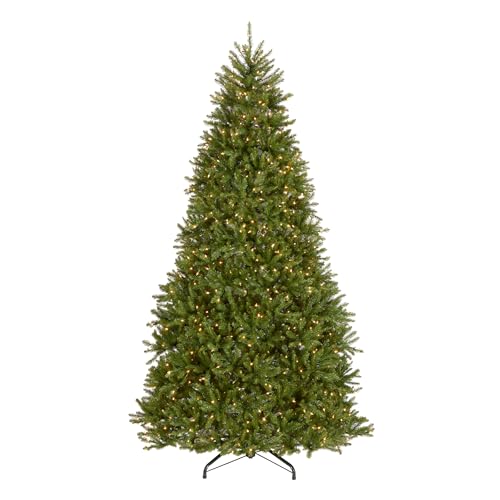 National Tree Company 9 ft Pre-Lit Dunhill Fir Artificial Christmas Tree, 900 Clear Lights, 4,026 Tips, PowerConnect, Includes Stand, Green