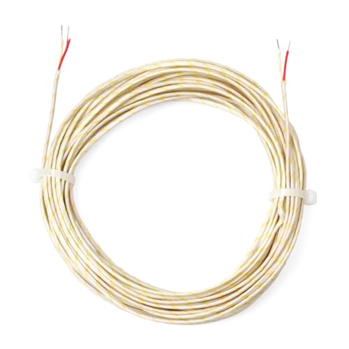 YUXIVCNE Type K Thermocouple Wire for Kiln Furnaces Industrial Lab Ovens, 10 Yards (354-Inch) AWG 24 Solid Yellow(Positive) / Red(Negative) 700℃ High-Temperature Resistant
