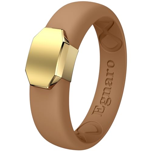Image of Egnaro Silicone Wedding Bands Women, Inner Arc Ergonomic Breathable Design
