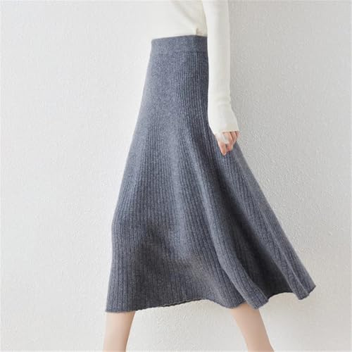 ERFMFKL Sweater Skirts for Women High Waisted Pencil Skirt Ribbed Knit Solid Slim Fit Casual Skirt2