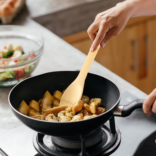 Bamboo Wooden Spoons for Cooking 7 Piece - Bamboo Cooking Utensils Set with Holder Wooden Spoons Spatula for Cooking Nonstick Wood Kitchen Utensil Set (7 Pcs) - Image 6