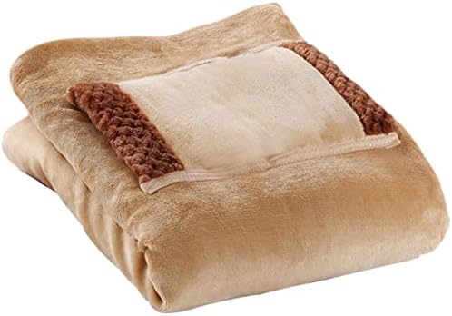 Electric Blanket Heated Throw USB Heated Blanket Portable Heated Shawl 60 x 80cm Soft Plush Flannel Blanket Fast Heating Warm Blanket Machine Washable for Home Travel Office Indoor Car(Khaki)