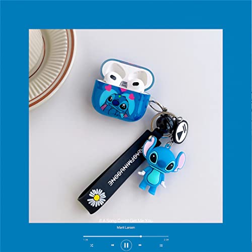 Cute Stitch Airpod 3Nd Generation Case, Airpod 3 Personalise Custom, Airpod 3 Case Cover With Keychain/Lanyard, Protective Hard Case Cover Skin For Women Girls Airpod 3 Case [Front Led Visible] #TOP7