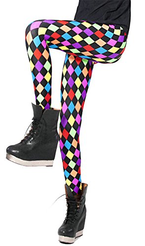 Image of QZUnique Leggings for Women, Halloween Full-Length Printed Legging Footless Elastic Yoga Pants, Regular and Plus Size