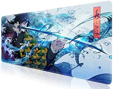 for Demon Slayer Mouse Pad Kimetsu No Yaiba Large Gaming Mouse Pad, Anime Extended Mouse Pad with Stitched Edge, Premium-Textured, Non-Slip Base Keyboard Pad 31.5" x 15.8"…