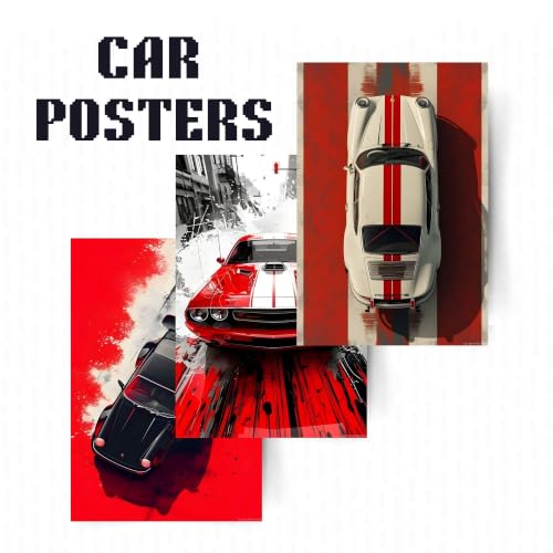 Image of Posters Inc Sports Cars Posters for Wall A4 Size Aesthetic Setup 300 GSM Matte Paper Pack of 6 Automotice Motorsport Decor for Gaming Room, Bedroom, Home, Office & Living Room Glue Dots Included