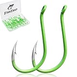 FishTrip 50 Pcs Octopus Fishing Hooks, Circle Hooks for Saltwater Fishing