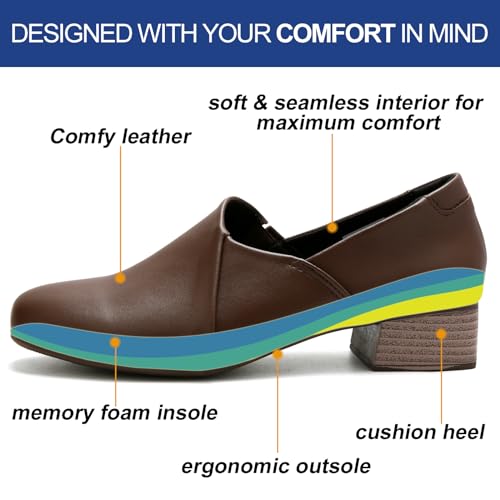 Image of UZB Loafers for Women Dress Shoes Slip On Shoes Low Heel Casual Work Office Dressy Shoes