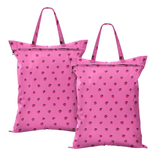 Little Strawberry Waterproof Wet Bags 2Pcs with Handle