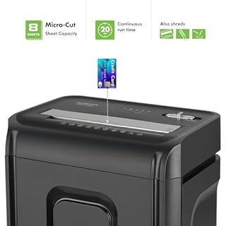 Aurora AU830MA High-Security 8-Sheet Micro-Cut Paper and Credit Card Shredder/ 20 Minutes/Security Level P-5