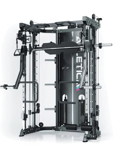 ATLETICA Prime | Multipresse Allround Power Rack & Smith Machine | Powerlifting Monolifts | Jammer Arme | Beinpresse | Legblocker | Dip | Latzug bis 180kg