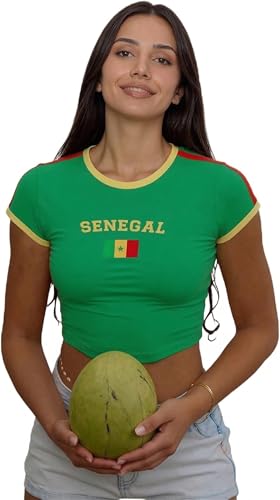 IDEWO Graphic Baby Tees for Women Jersey Short Sleeve Crop Tops Slim Fit T Shirt Vintage Summer Going Out Shirt (US, Alpha, Medium, Regular, Regular, Senecal)