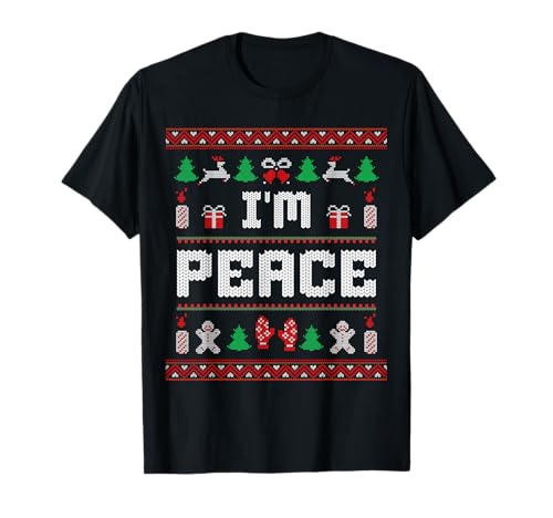 Peace I Come In Peace Couple Matching Ugly Christmas Sweater Maglietta