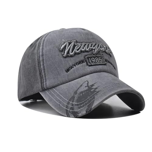 Gorra vintage de algodón para mujer y hombre gris miniatura 1
