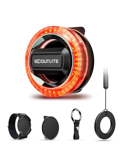 SCOUTLITE BlinkO Set 5 in 1, Wearable Outdoor Safety Light with Clip, Wristband, Necklace and Keyring, Magnetic Clip on Flashlight Running Light for Hiking, Cycling, Dog Walking at Night