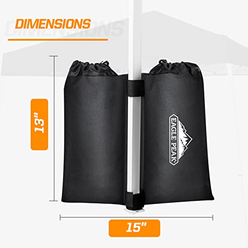 Image of EAGLE PEAK Weight Bags for Pop up Canopy Outdoor Shelter, Gazebo Instant Shade Leg Canopy Weights, Sand Bags, Pack of 4