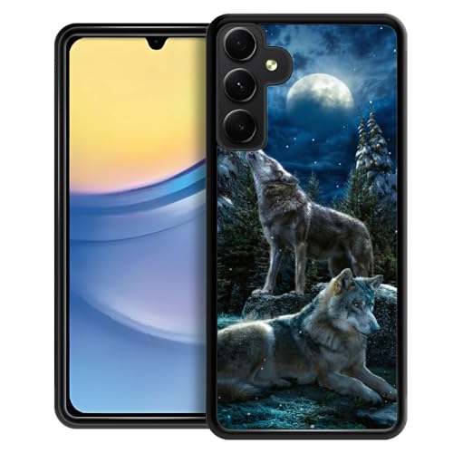 Coque Galaxy A15 5G solide pour activités extérieures et randonnée design loup sauvage