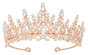 Tiara Crown Headband for Women, Headband Hair Accessories for Birthday Wedding Party Costume Rose