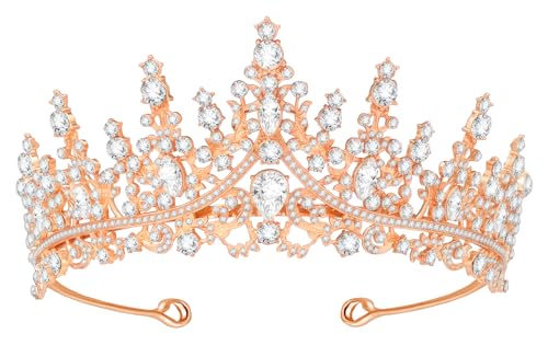 Tiara Crown Headband for Women, Headband Hair Accessories for Birthday Wedding Party Costume Rose