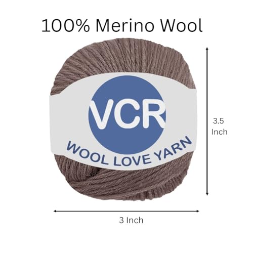 Image of VCR Pastel Brown Yarn, 25 Grams Hank, 85 Meters Length, 100% Merino Wool, Pack of 1, Shrink-Resistant Soft, Warm and Premium Wool Yarn for Knitting, Crochet and Craft Projects