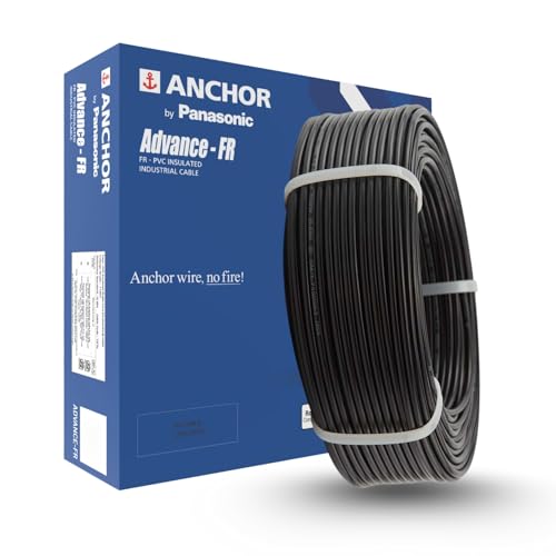 Image of Anchor by Panasonic Penta 1.5 mm PVC Insulated 45 Meter Copper Electric Wire for Home, Industrial and Commercial Connections (Black, N-96334BK)
