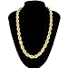 TUOKAY 11mm Thick Rope Chain Heavy Fake Big Gold Rope Chain Costume, Sparkling Big Chunky Hip Hop Faux Gold Chains for Rap Gangsta, 24