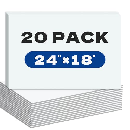 Wenwell 20 Pack Large Blank Yard Signs With 18 X 24', Corrugated Plastic Board For Estate Garage Sale, Party, Birthday, Wedding, Campaign, Parking, Make Your Own Outdoor Sheets, White