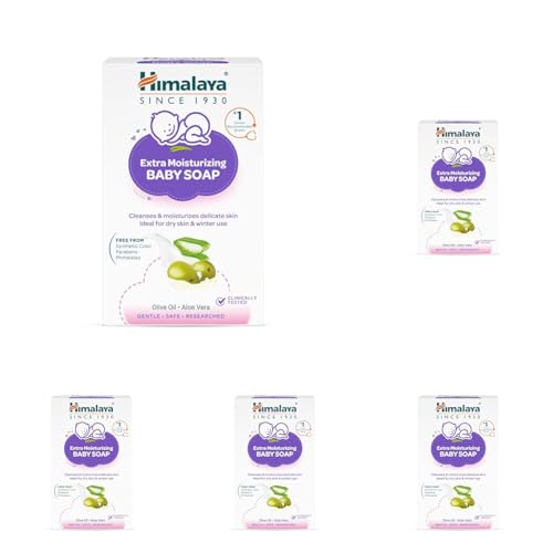 Image of Himalaya Extra Moisturizing Baby Soap for Dry Skin | B3G1-125g Helps Lock In Moisture With Aloe-Milk Moisture Complex of Almond & Olive Oil | Clinically Tested | No. 1 Doctor Recommended Brand