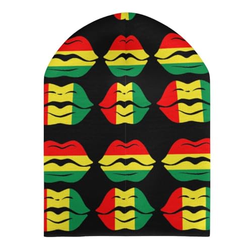 Juneteenth Lips Freedom Day 1865 Kids Beanie Hat for for Girls Boys Children Cap Winter Knitted Chemo Cancer Headwear Accessories Gifts Decoration Black3