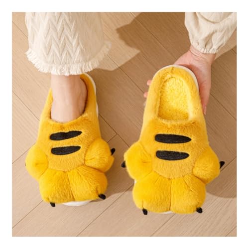 Men's and women's slippers, animal paw slippers, non-slip warm3