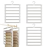 3 St&uuml;ck Faltbare Kleiderb&uuml;gel, Hosenb&uuml;gel Platzsparend, Mehrschichtige Hosenb&uuml;gel, rutschfest Kleiderschrank Organizer f&uuml;r Hosen Jeans Schals Handt&uuml;cher Rockb&uuml;gel