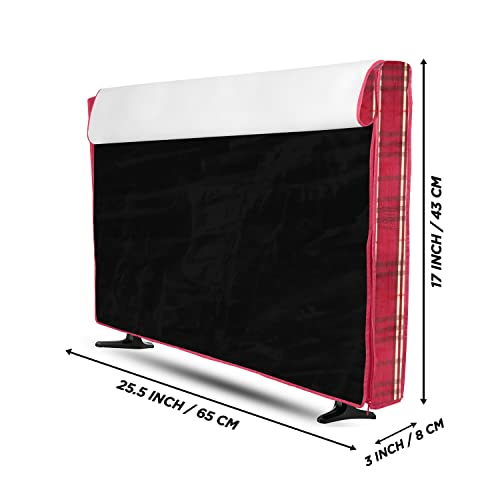 Image of Transparent LCD /LED T.V Protector Cover with Zipper Enclosure for 26 Inch Suitable for All Major Brand & Model (Color-Red, Size-25.5.3x17 Inches)