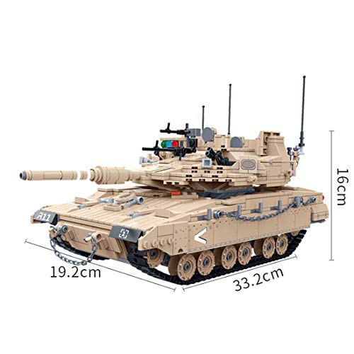 PEXL Technik Panzer Bausatz, Bausteine Panzer Modell Merkava MK4 Militär Panzer Modellbausatz 1540 Klemmbausteine… – Bild 6