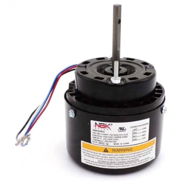 NBK-20903 Blower Motor 115V 60HZ 3 Speed, 1/50-1/80-1/140HP