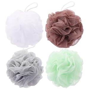 Tbestmax 4 Pack Mesh Pouf Bath Spon...