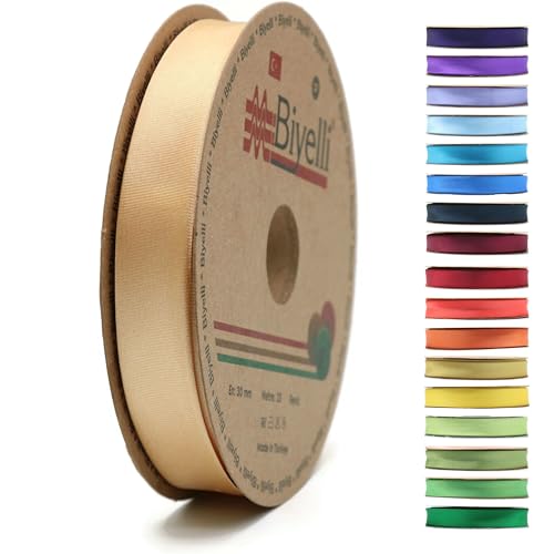 Image of Fold Satin Bias Tape - 99+ Colors - 3 /4 Inches Wide - 27 Yards - Fold Satin Binding Bias Ribbon Fabric Piping Bias Binding Tape for Sewing Clothing DIY (35. Peach) BYS35