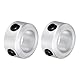 QUARKZMAN Aluminium Stellringe 10 mm Innendurchmesser Klemmring Silber Wellensicherungsring Bohrung Set-Schrauben-Stil Klemmringe Tiefenanschlag für Bohrer Auto Robotik Fertigung 2 Stück