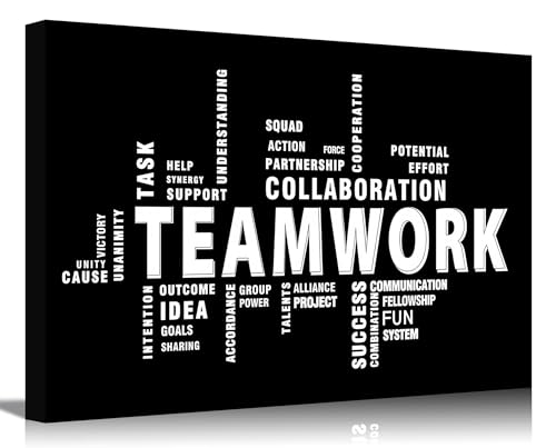 Inspirational Teamwork Canvas Wall Art Home Office Wall Decor Picture Minimalist Team Work...