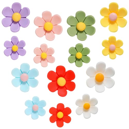 Set de 14 imanes decorativos florales para refrigerador