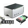 ElectroCookie Raspberry Pi 5 Case, Aluminum Compact Case with M.2 NVMe SSD PCIe HAT and Active RGB Lighting Cooler (Black Case + M.2 HAT[X1001])