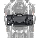 HmmtyRack Motorcycle Tool Bag,Universal Motorcycle Fork Bag,Waterproof PU Leather Roll Saddlebags Suitable for Harley Honda Suzuki Kawasaki (Black), HR0203