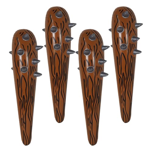 minkissy 4pcs Boy Girl's Cheering Stick Inflatable Wood Bat Sticks for Birthday Party Sports Events Carnival Decorations