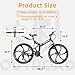 Omelaza 26 Inch Folding Mountain Bike with High Carbon Steel, 21 Speed City Bike with Dual Suspension, Folding Bicycle for Adults Men and Women