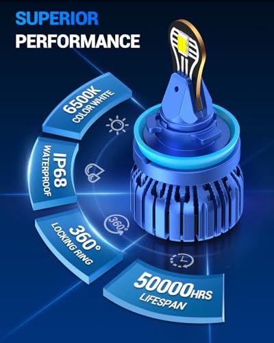 Image of Marsauto H11 Fog Light, H11 Fog Bulbs with Cooling Fan, 360-degree Illumination, Non-polarity, Quick Installation, Pack of 2