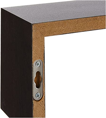 Greenco Floating Wall Shelves, Espresso Finish (2pcs) | Wall-Mounted Shelves, Storage, Hanging/Floating Shelf, Bookshelf, Book Organizer | Bedroom, Toilet, Restroom, Farmhouse, Wall, Bathroom Decor
