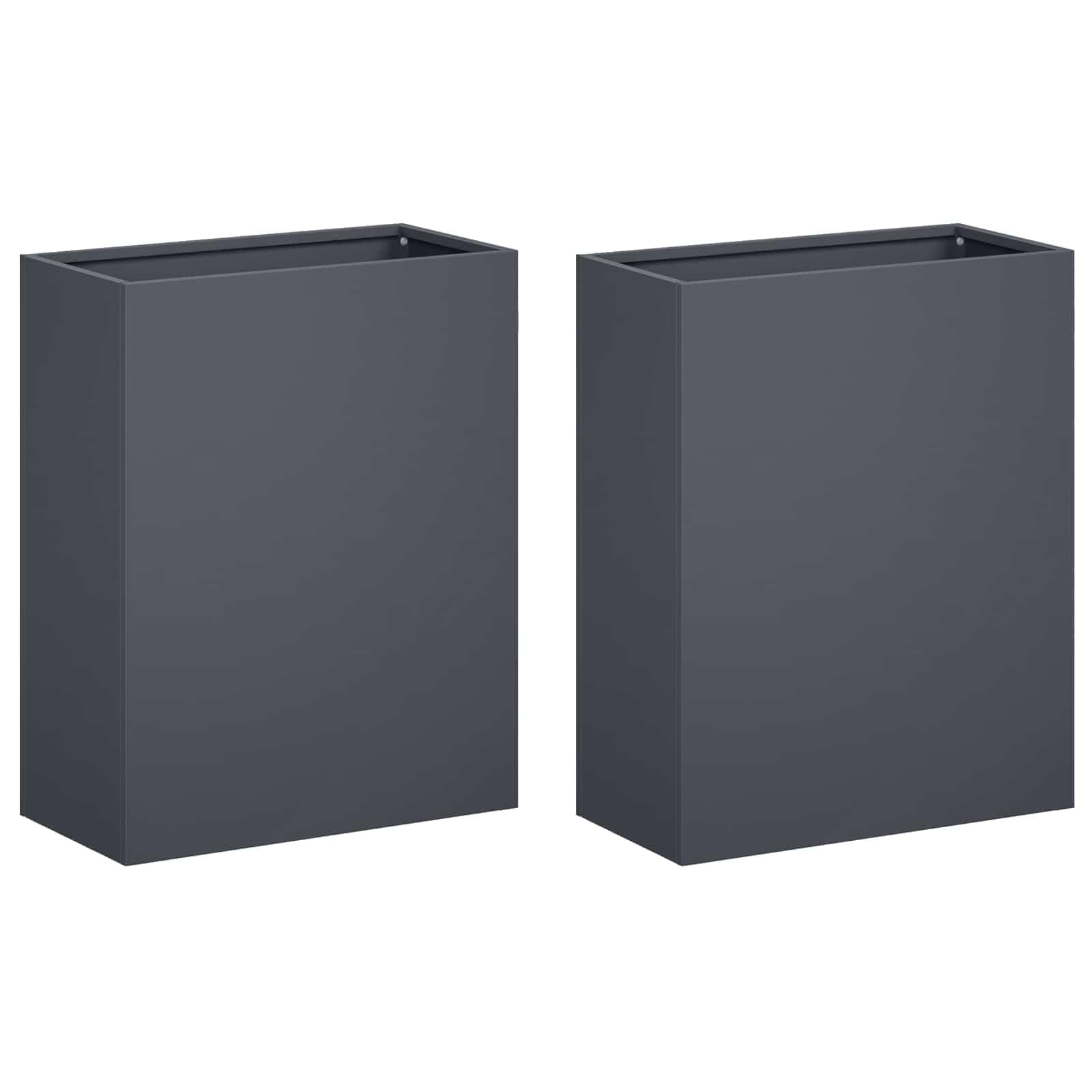 Genérico Macetero de Jardín 2 uds. Gris Antracita 40 x 20 x 50 cm,Casa y jardín,Maceteros y jardineras,7.7 kg-8005419