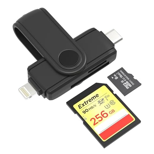 SD Card Reader for iPhone 16, 5G USB C Super Speed TF Card Reader, Lightning to Micro SD Memory Card Adapter Dual Slot for UHS-I SDHC/SDXC/MMC, Support OTG for Plug & Play