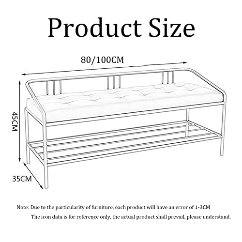 Banc de rangement pour chaussures d'entrée au design velours et or - 3